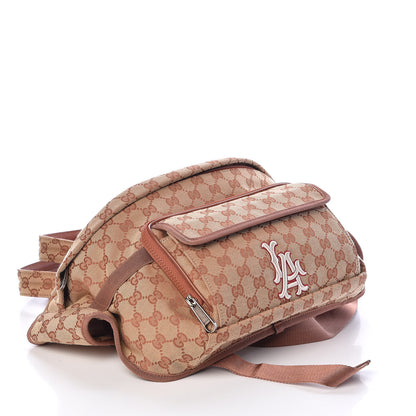 Gucci X MLB GG Monogram LA Dodgers Convertible Belt Bag Beige Ruggine Ivory 4 of 10