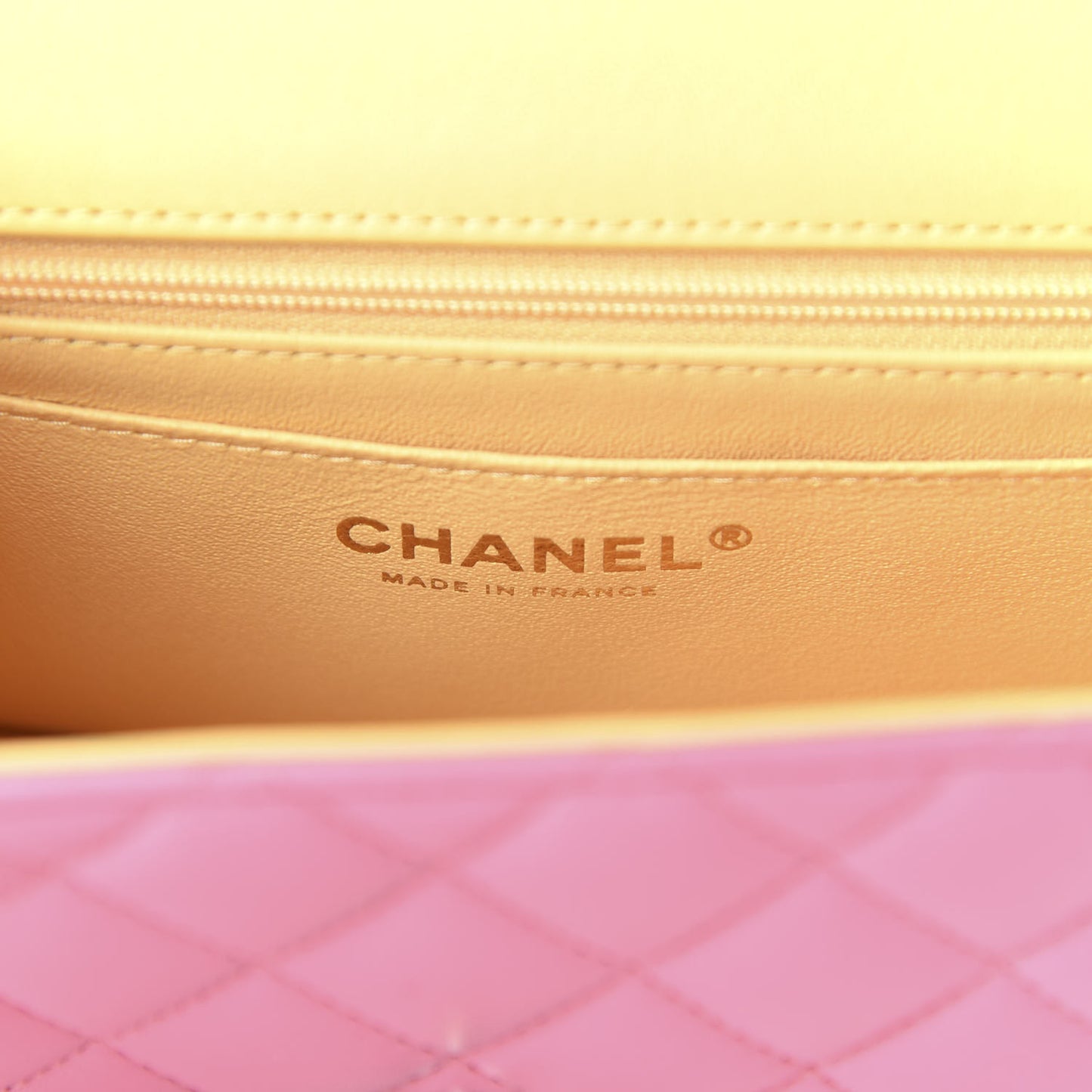 Lambskin Quilted Mini Rectangular Flap Pink Yellow
