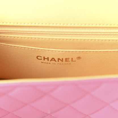 Chanel Lambskin Quilted Mini Rectangular Flap Pink Yellow 8 of 10