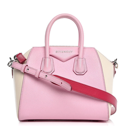 Givenchy Sugar Goatskin Mini Tri-Color Antigona Bright Pink White Fuchsia 1 of 8