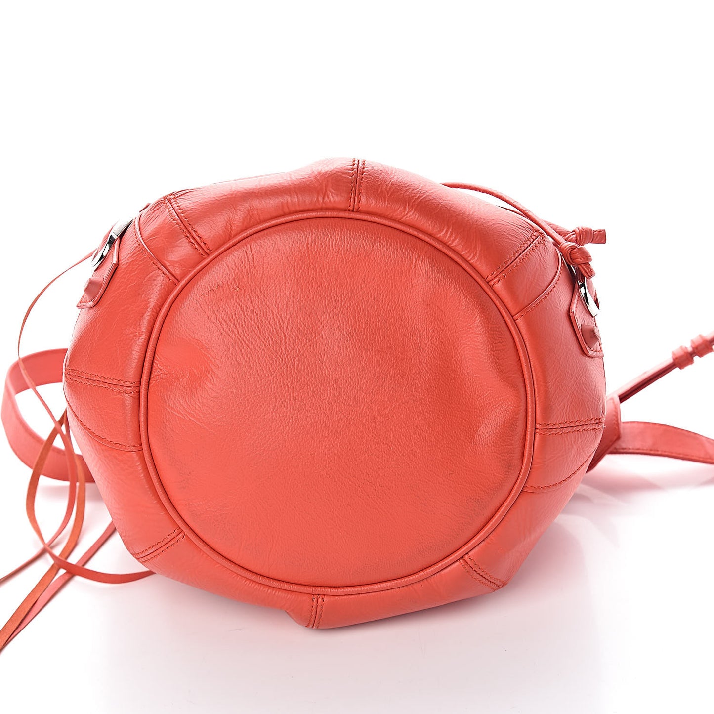 Matte Goatskin Rubber Covered Classic Hardware Mini Pompon Rouge Coquelicot Rouge Braise