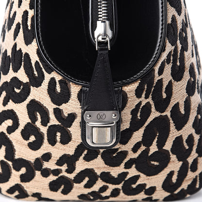 Louis Vuitton Jacquard Velvet Leopard Print Stephen Sprouse North South Bag Black 11 of 11