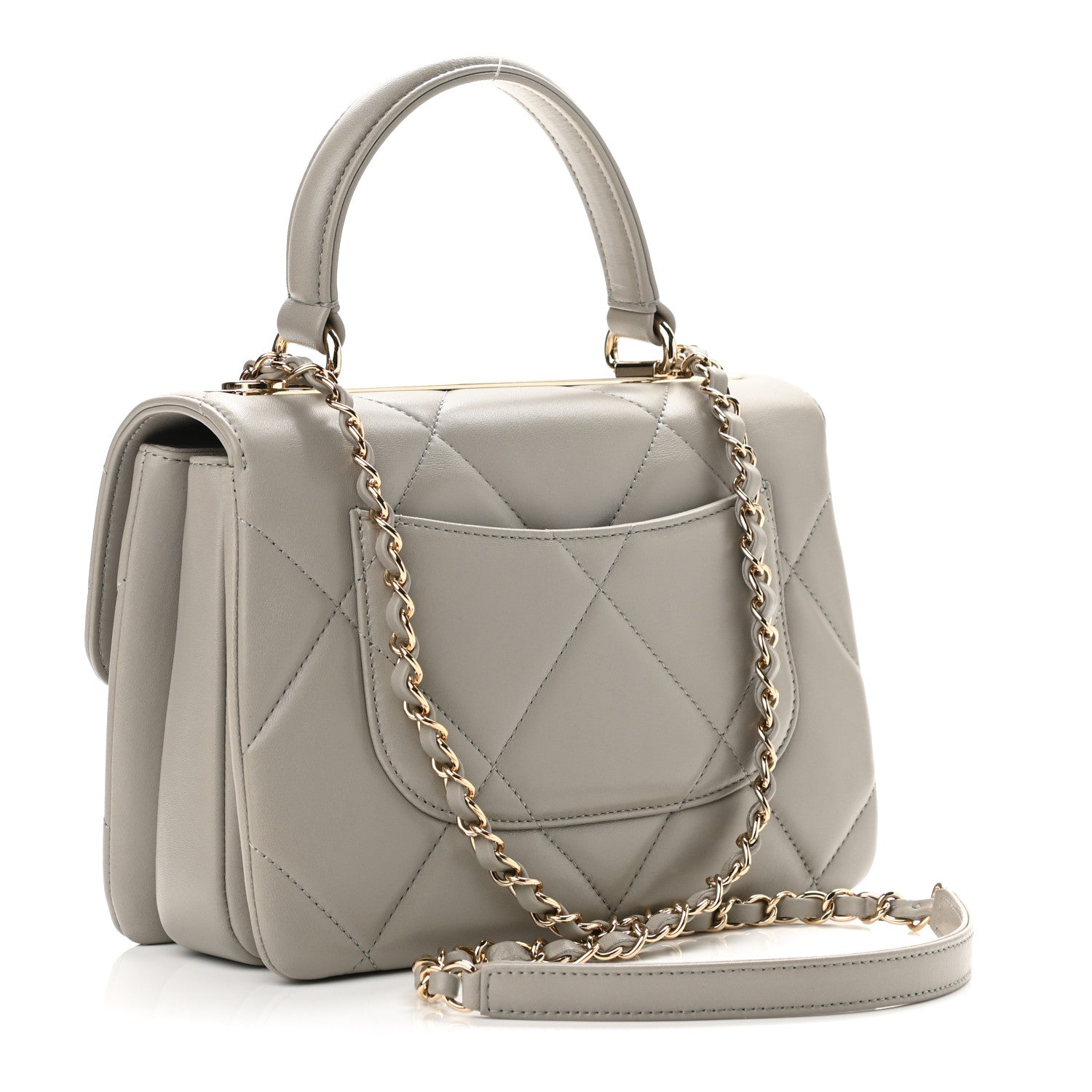 Chanel Lambskin Quilted Small Trendy CC Top Handle Flap Grey 3 of 11