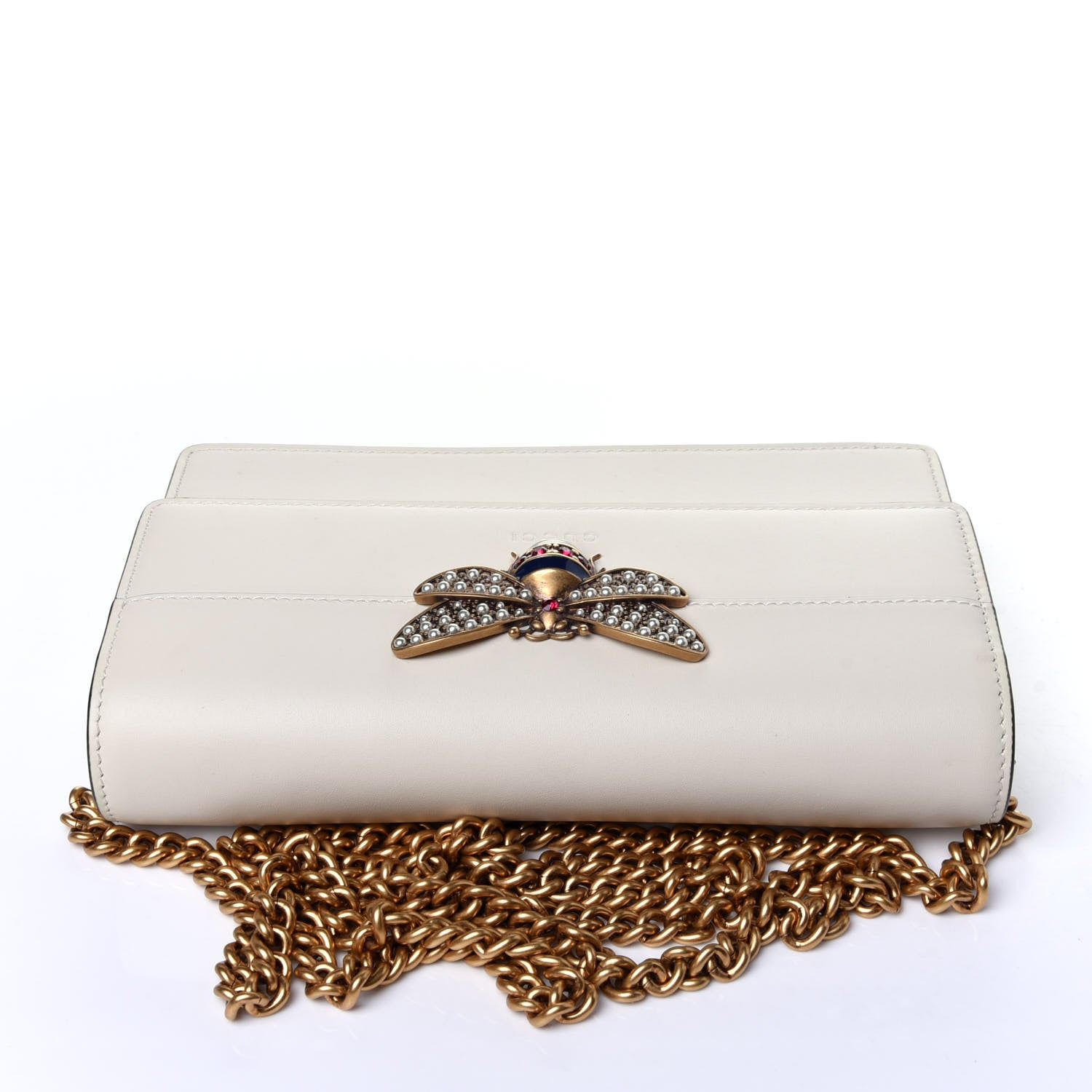 Gucci Calfskin Queen Margaret Chain Wallet White 11 of 11
