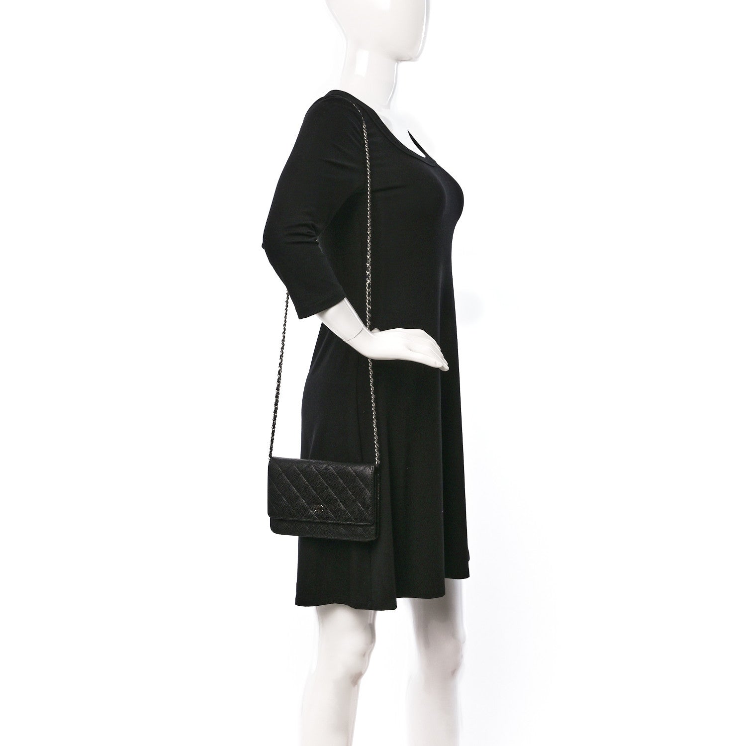 Chanel Caviar Quilted Wallet on Chain WOC Black 2 of 11