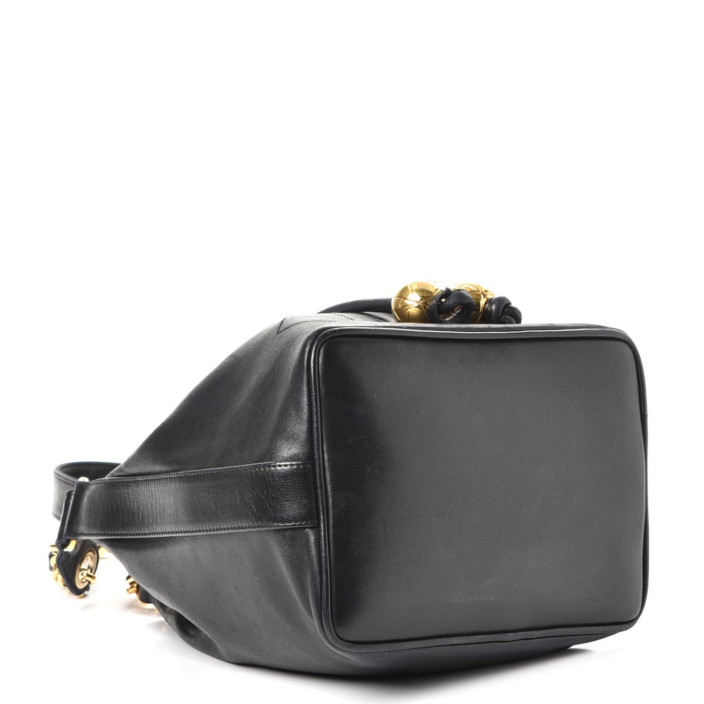 Lambskin CC Drawstring Bag Black