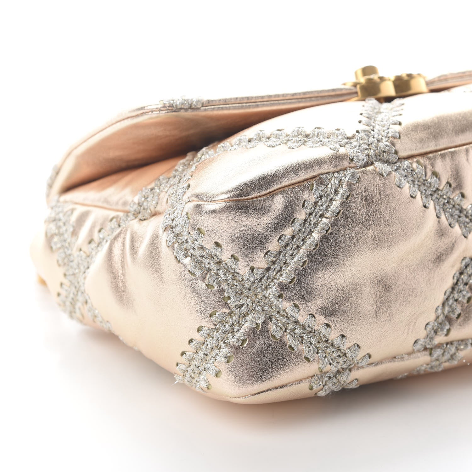 Chanel Metallic Calfskin Crochet Medium Chanel 19 Flap Gold 7 of 8