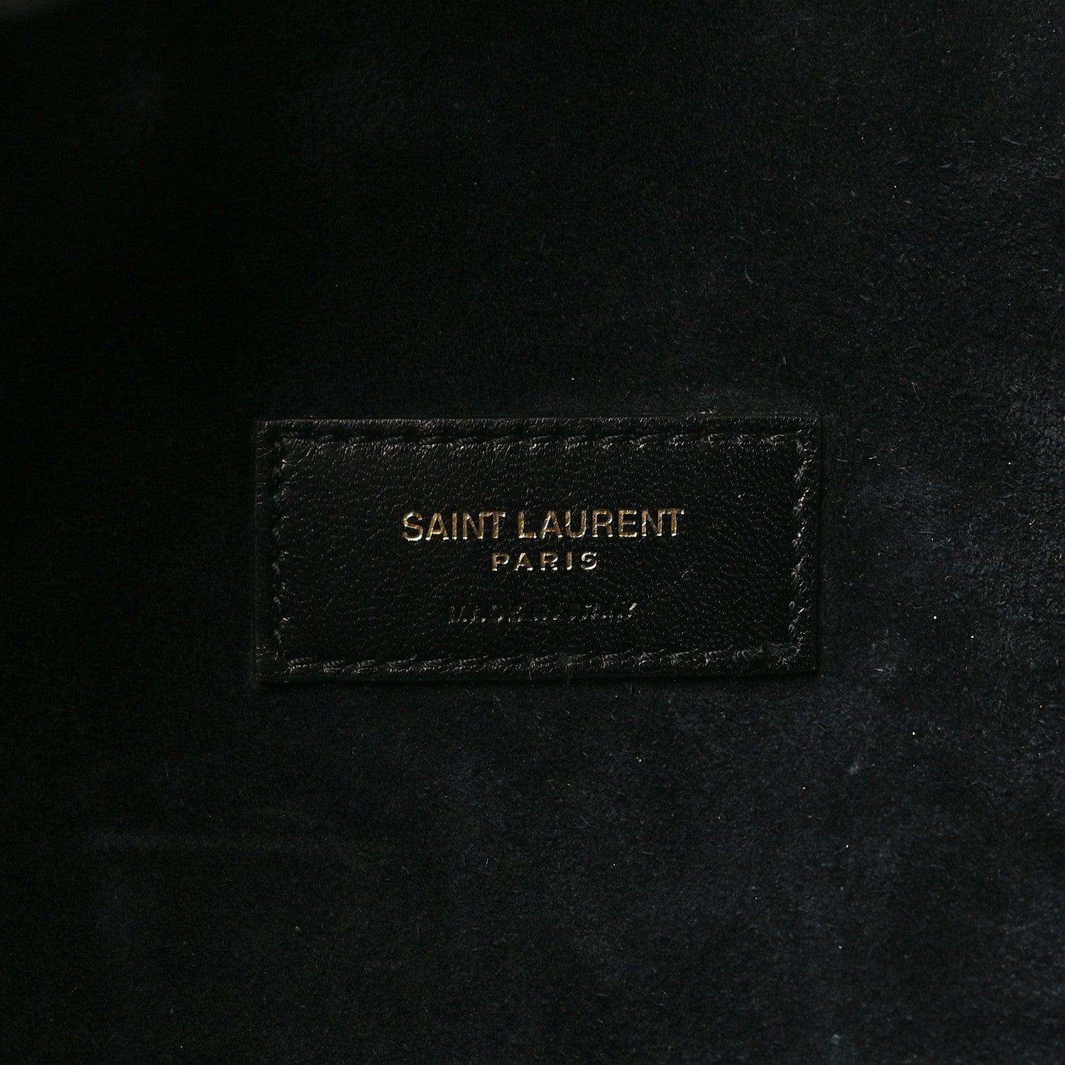 Saint Laurent Calfskin Crocodile Embossed Paris VII Large Flat Hobo Black 7 of 11