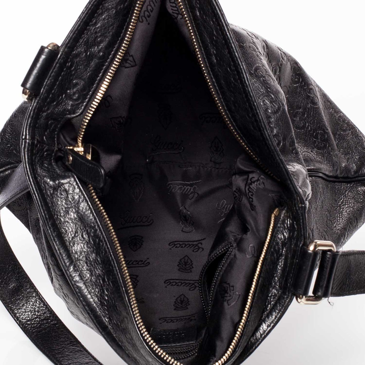 Guccissima Flat Messenger Bag Black