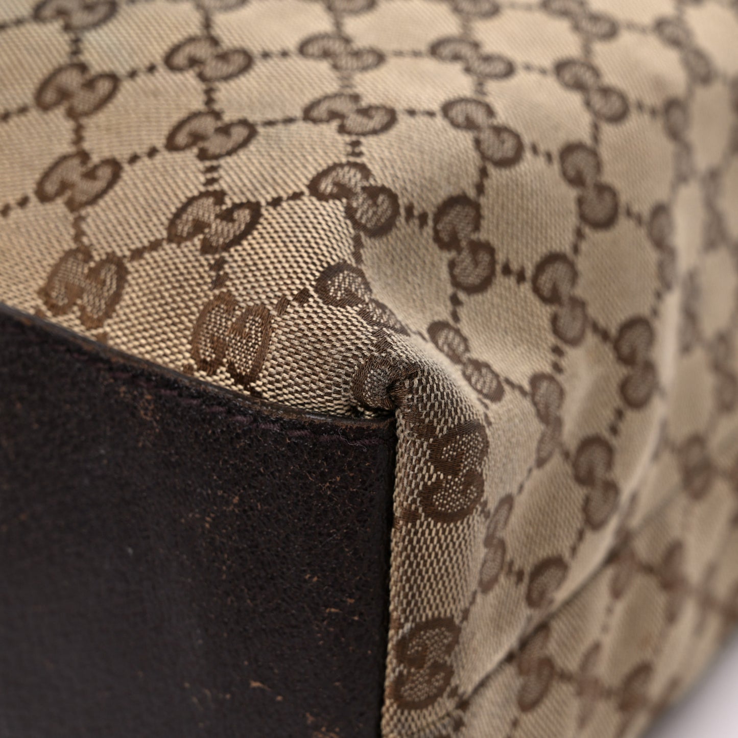 GG Monogram Large Web Handle Vertical Tote Dark Brown