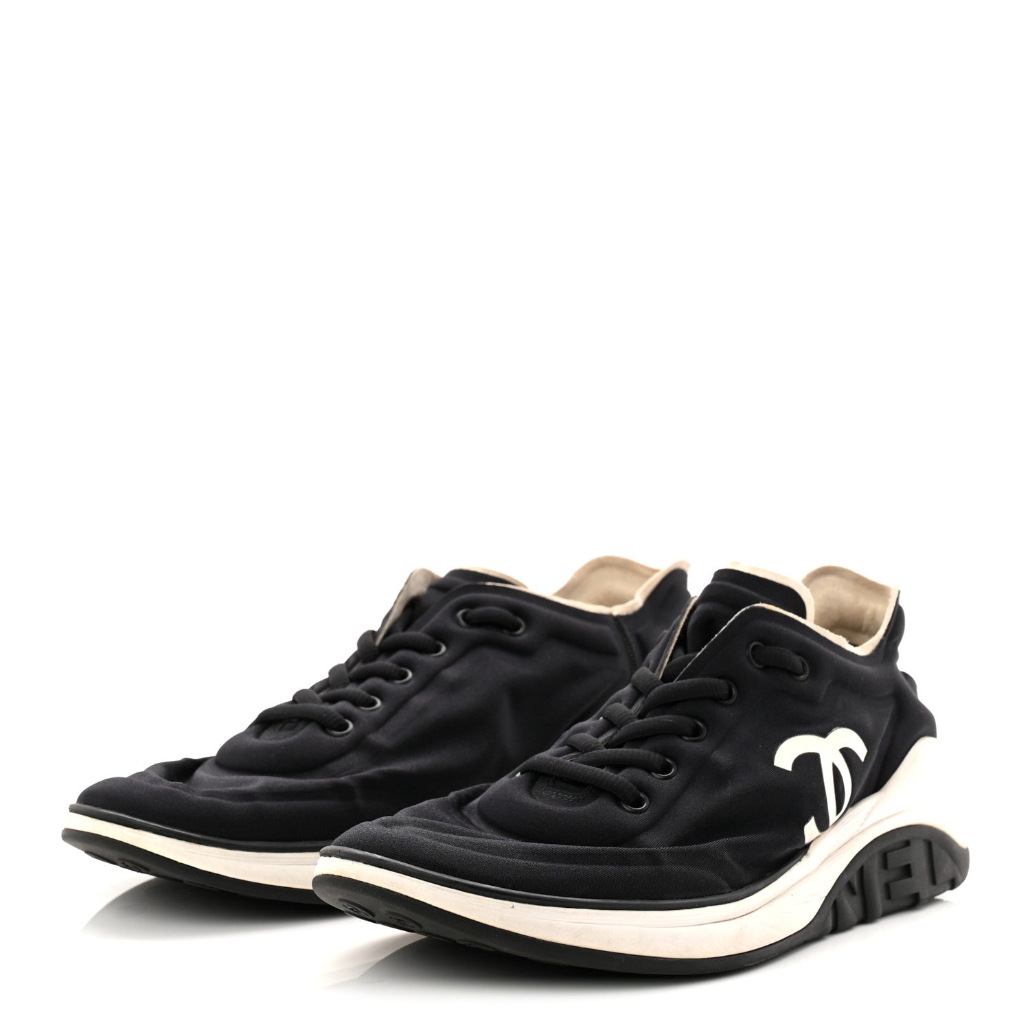 Chanel Lycra CC Sneakers 41 Navy 4 of 8