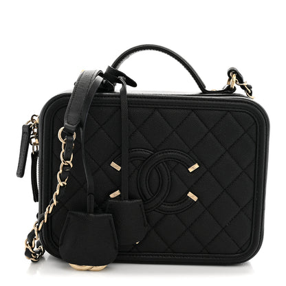 Chanel Caviar Quilted Medium CC Filigree Vanity Case Black 1 of 11