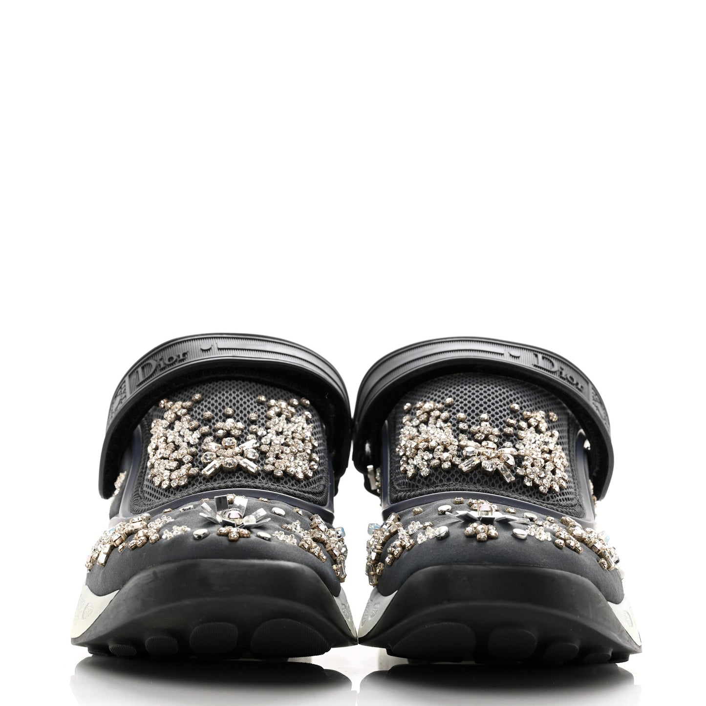 Neoprene Technical Canvas Crystal Embellished Dior Fusion Sneakers 36 Gris Fonce