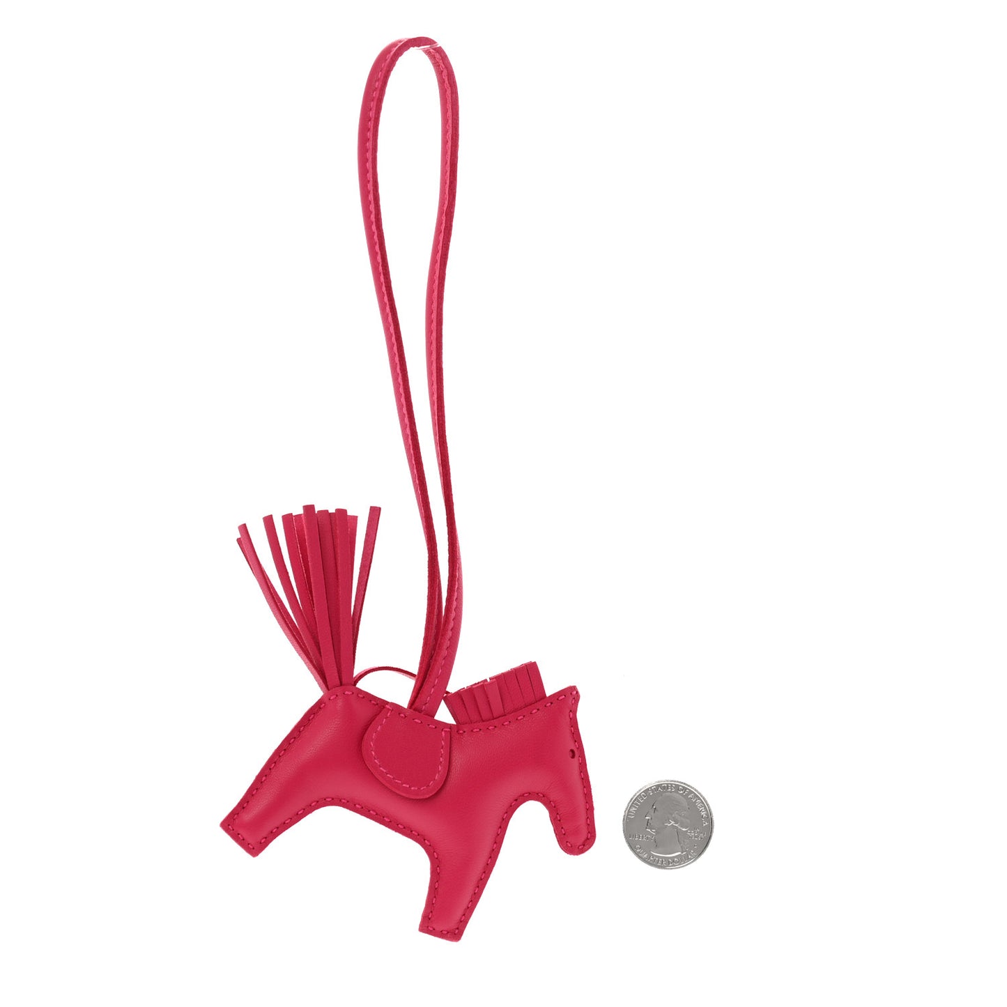 Milo Lambskin Grigri Rodeo Horse Bag Charm PM Rose Mexico