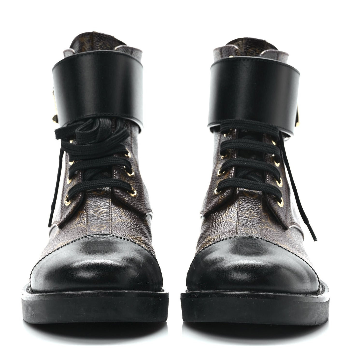 Calfskin Monogram Wonderland Flat Ranger Boots 35.5 Black