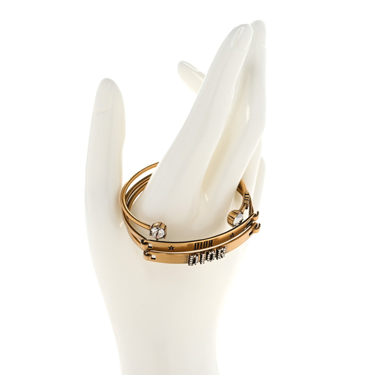 Christian Dior Metal Crystal Dio(r)evolution Bracelet Set Gold 2 of 4