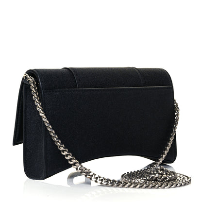 Balenciaga Glitter Fabric Hourglass Chain Bag Black 4 of 15