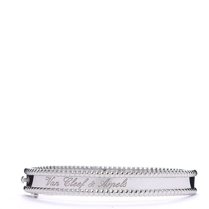 Van Cleef & Arpels 18K White Gold Perlee Signature Bangle Bracelet S 2 of 6