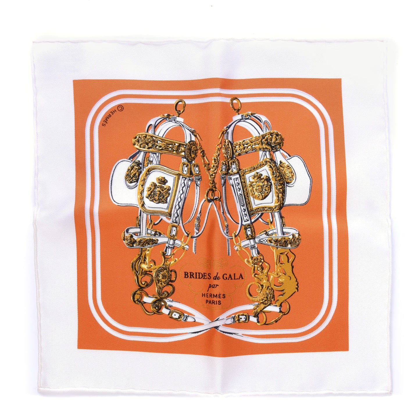 Silk Brides de Gala Nano Scarf 20 White Orange Vif