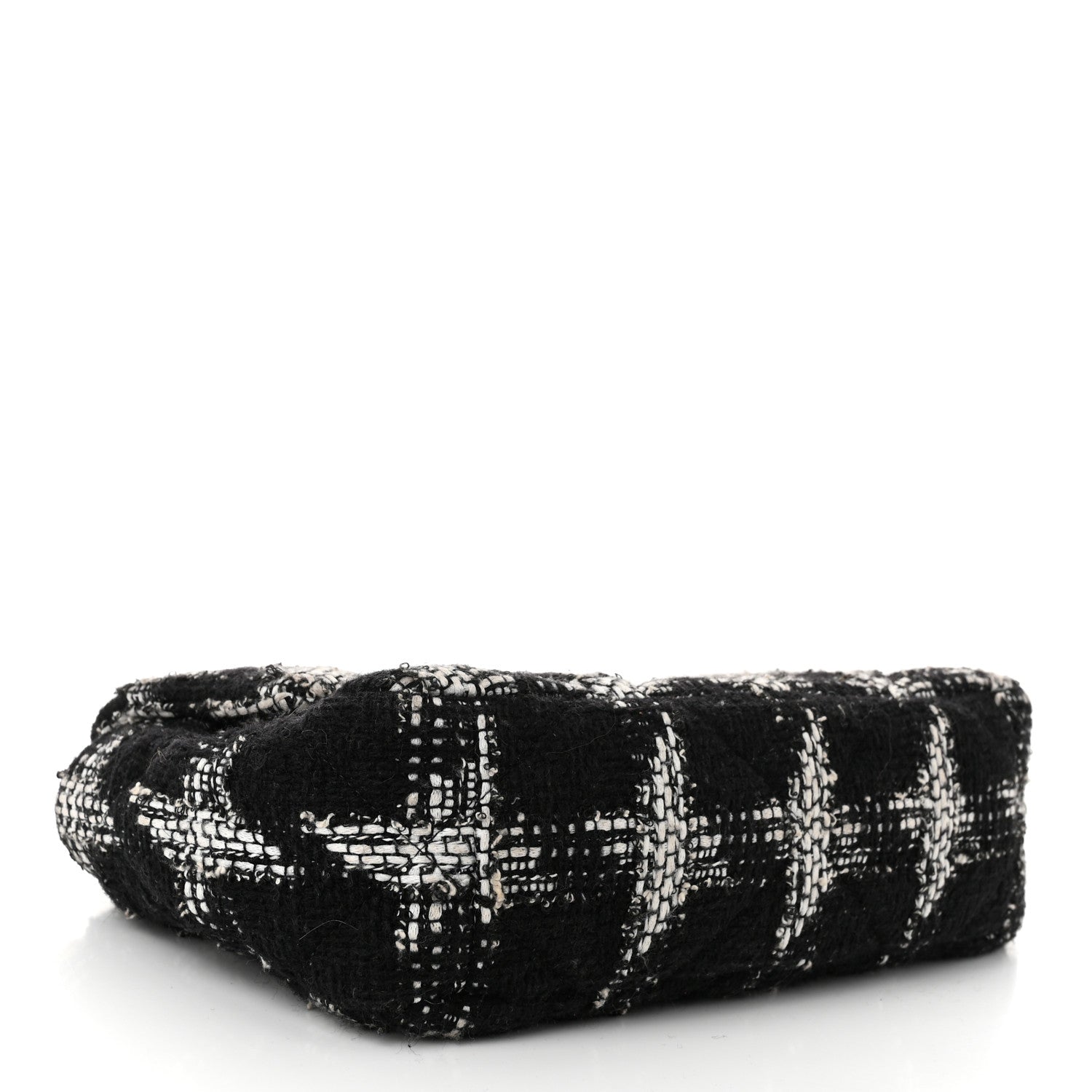 Chanel Tweed Houndstooth Quilted Medium Chanel 19 Flap Black White 4 of 10