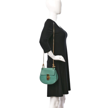Chloe Suede Smooth Calfskin Drew Shoulder Bag Happy Green 2 of 8