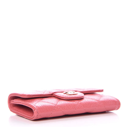 Chanel Metallic Caviar Quilted Flap Card Holder Pink 4 of 9
