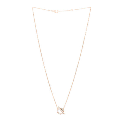 Hermes 18K Rose Gold Diamond Finesse Pendant Necklace 3 of 5