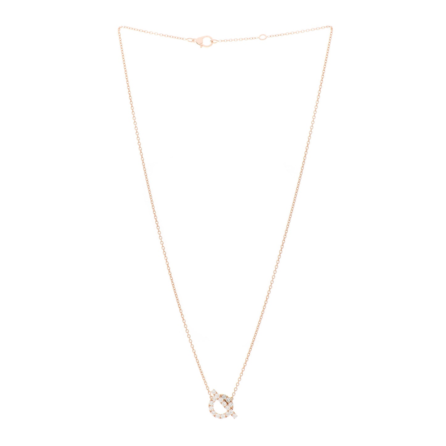 18K Rose Gold Diamond Finesse Pendant Necklace