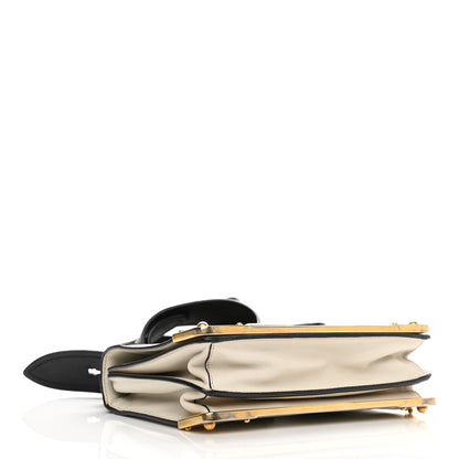 Prada City Calf Saffiano Cahier Bag Talco Black 4 of 10