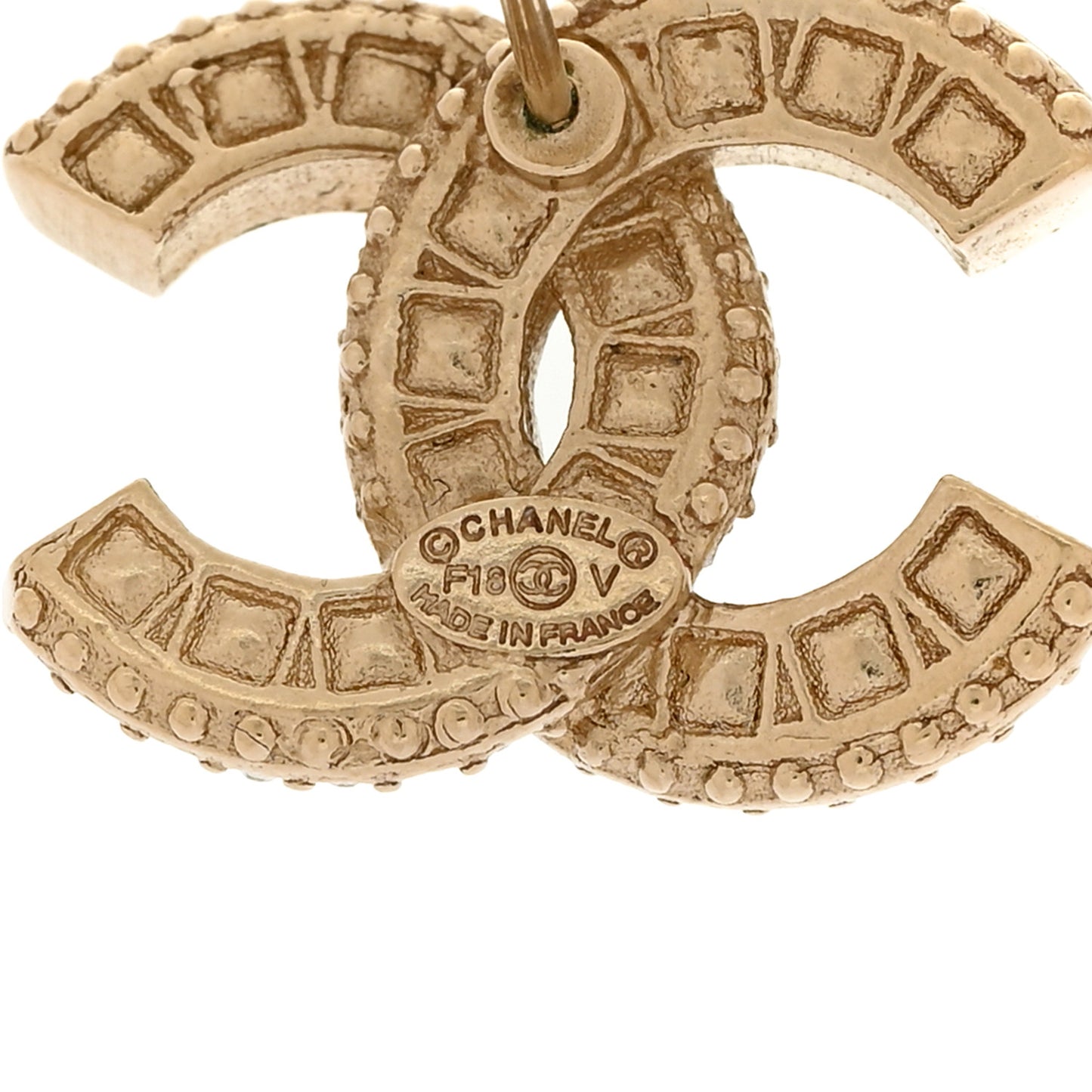Crystal Timeless CC Earrings Light Gold