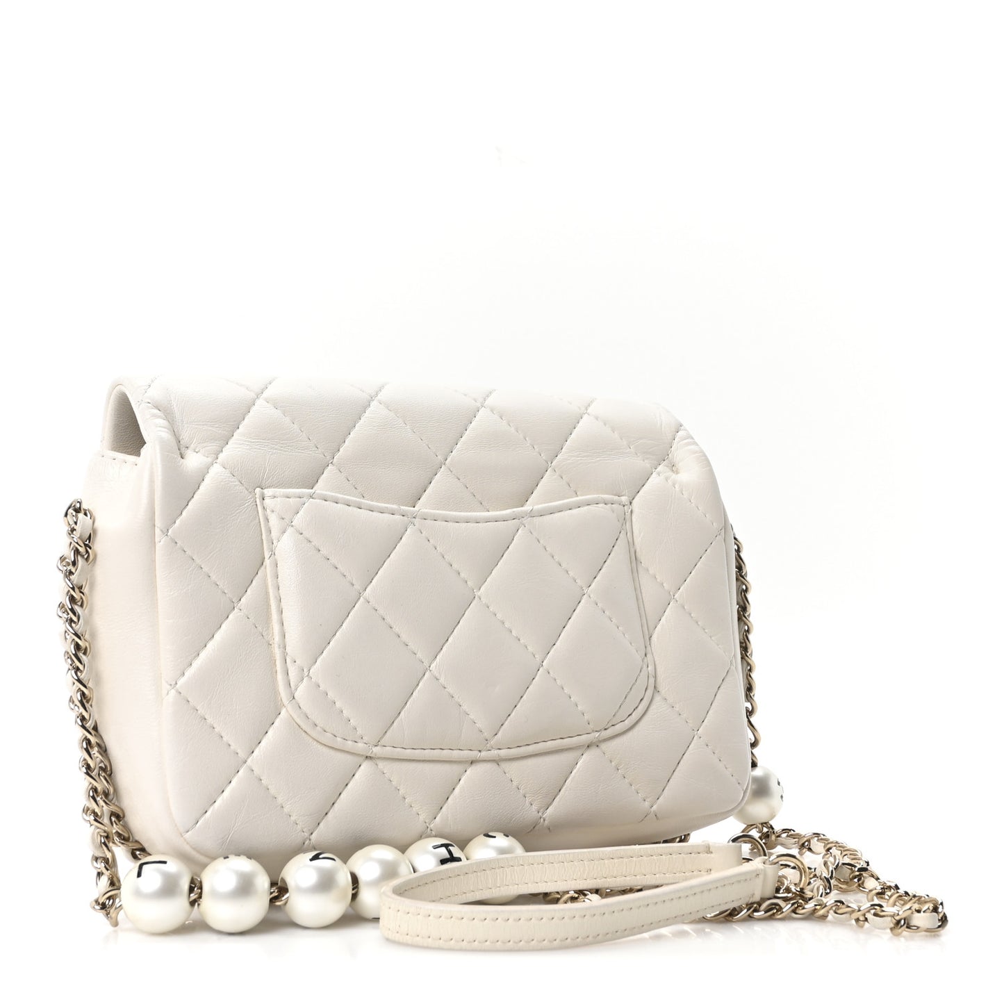 Lambskin Quilted Small My Precious Flap White