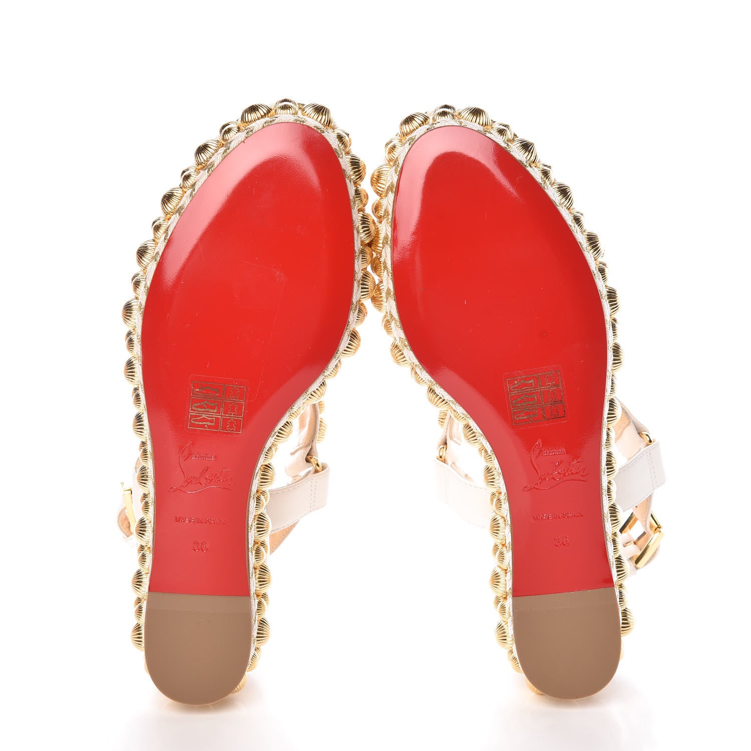 Christian Louboutin Shiny Nappa Rondaclou 60 Platform Sandals 36 Latte 5 of 8