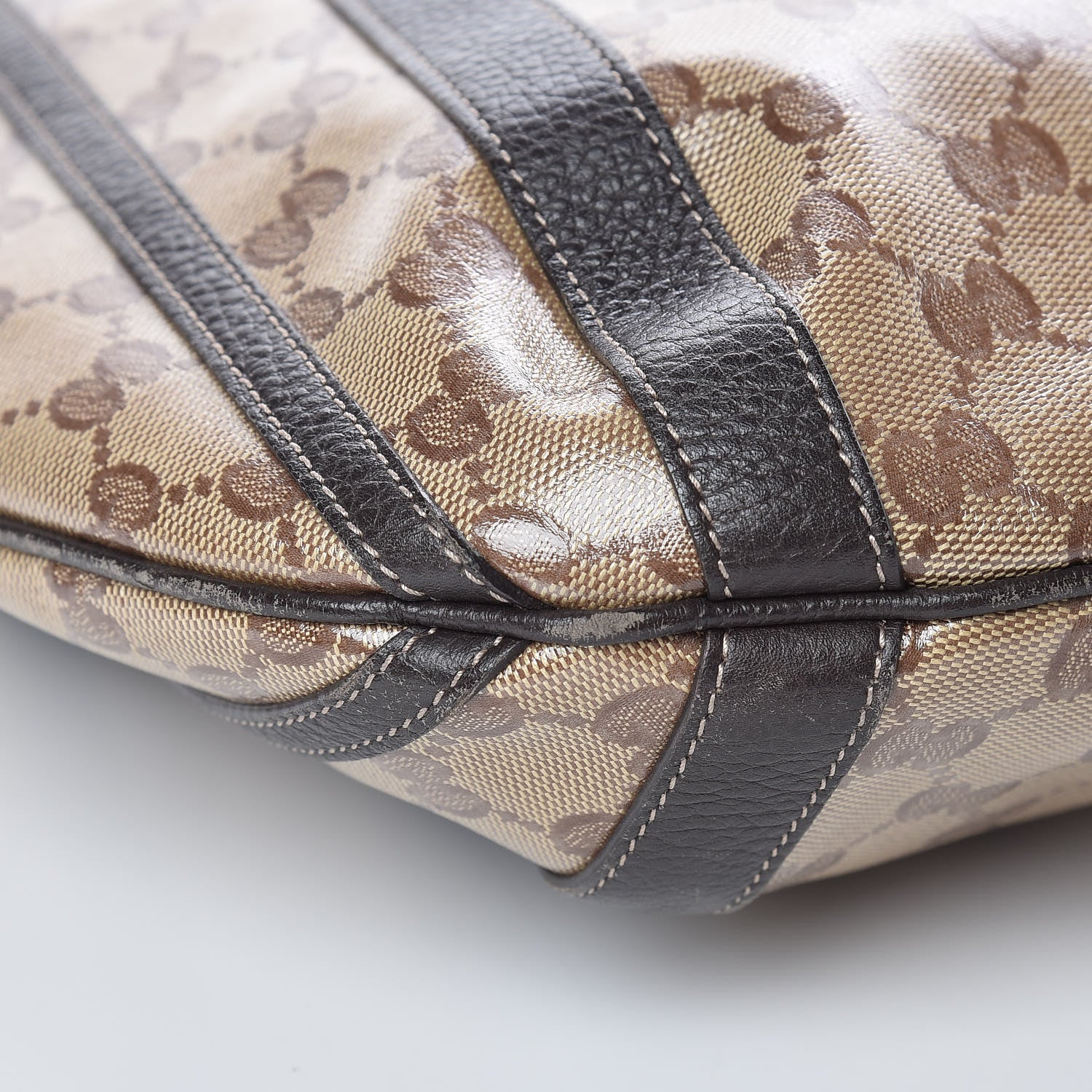 Gucci Crystal Monogram Medium Abbey Convertible Tote Dark Brown 6 of 12