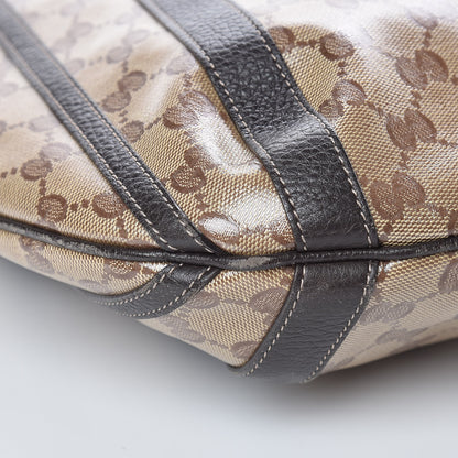 Gucci Crystal Monogram Medium Abbey Convertible Tote Dark Brown 6 of 12