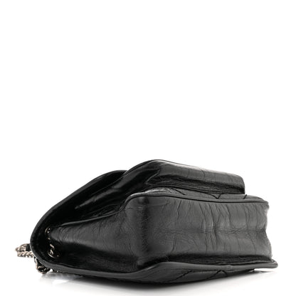 Saint Laurent Crinkled Calfskin Matelasse Monogram Baby Niki Chain Satchel Black 4 of 11