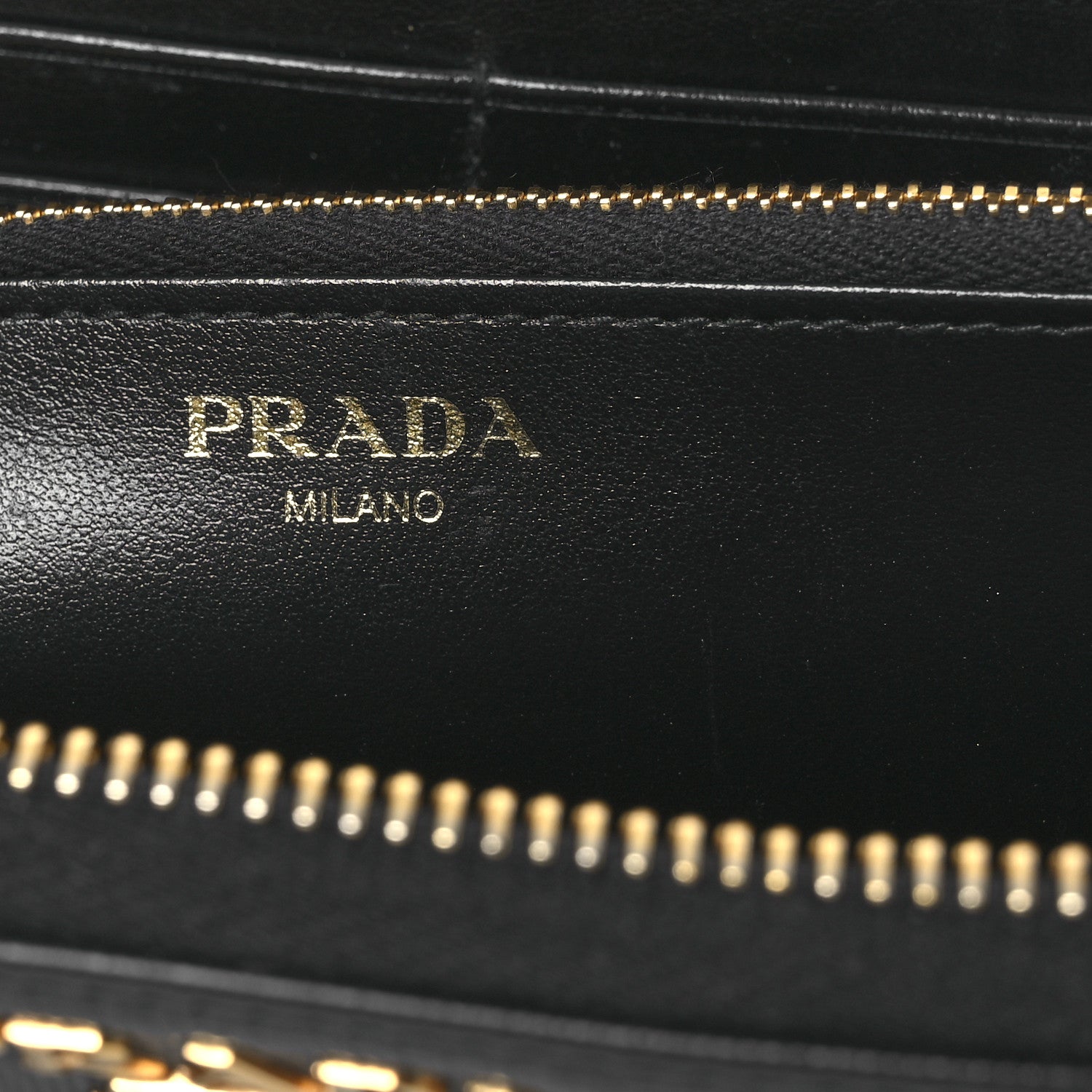 Prada Vitello Move Bi-Color Zip Around Wallet Black 6 of 11