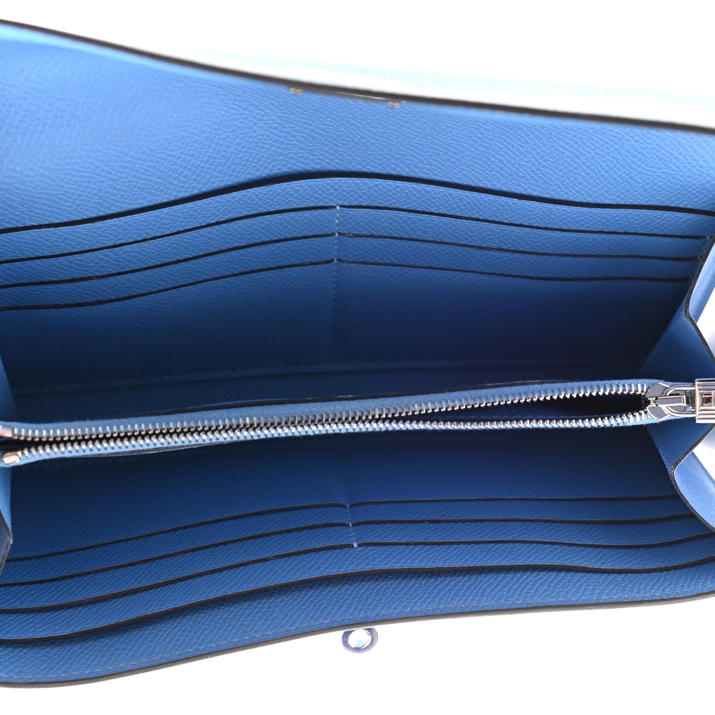 Epsom Kelly Longue Wallet Bleu Paradis