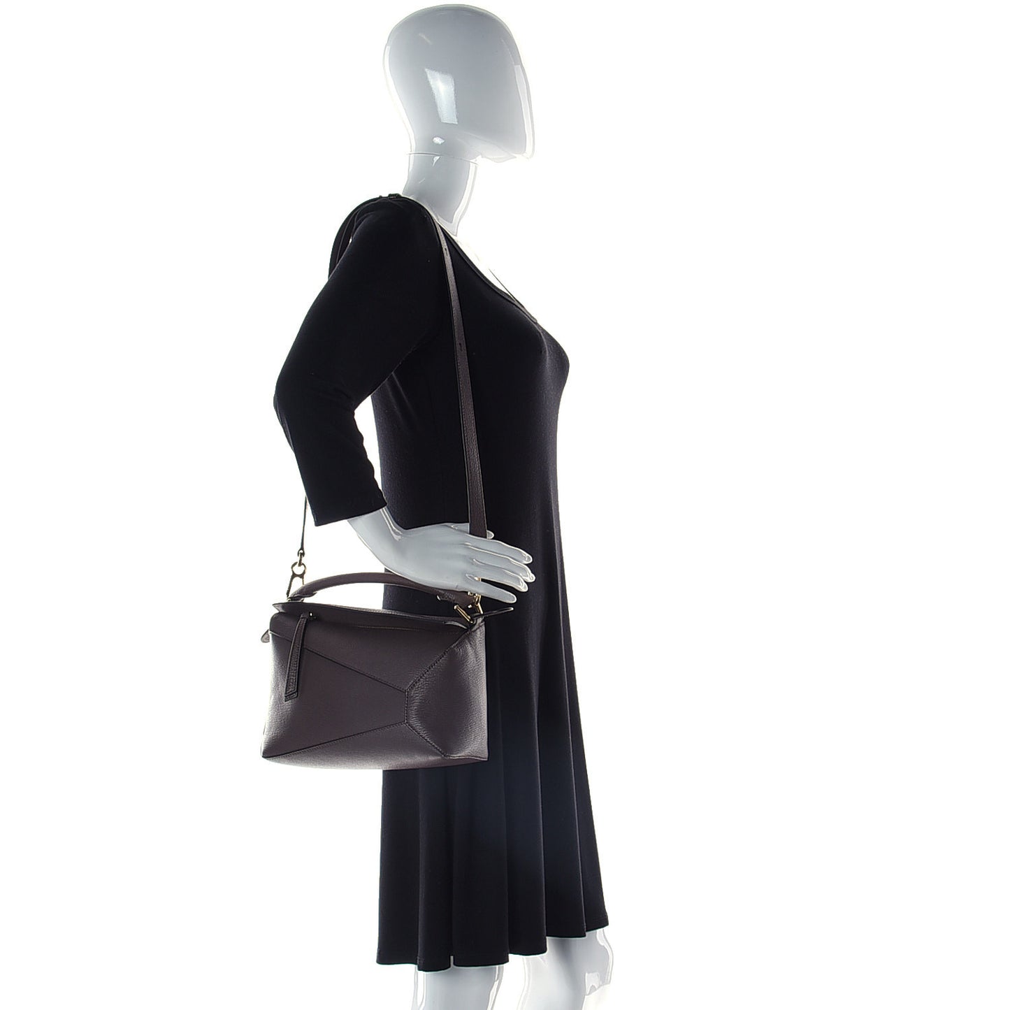 Calfskin Small Puzzle Bag Dark Taupe