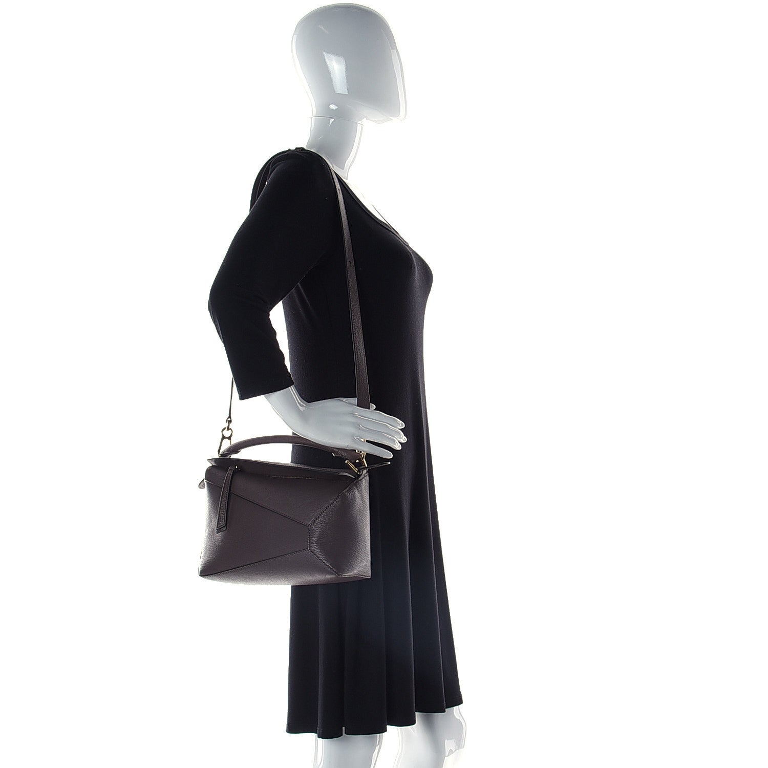 Loewe Calfskin Small Puzzle Bag Dark Taupe 2 of 9