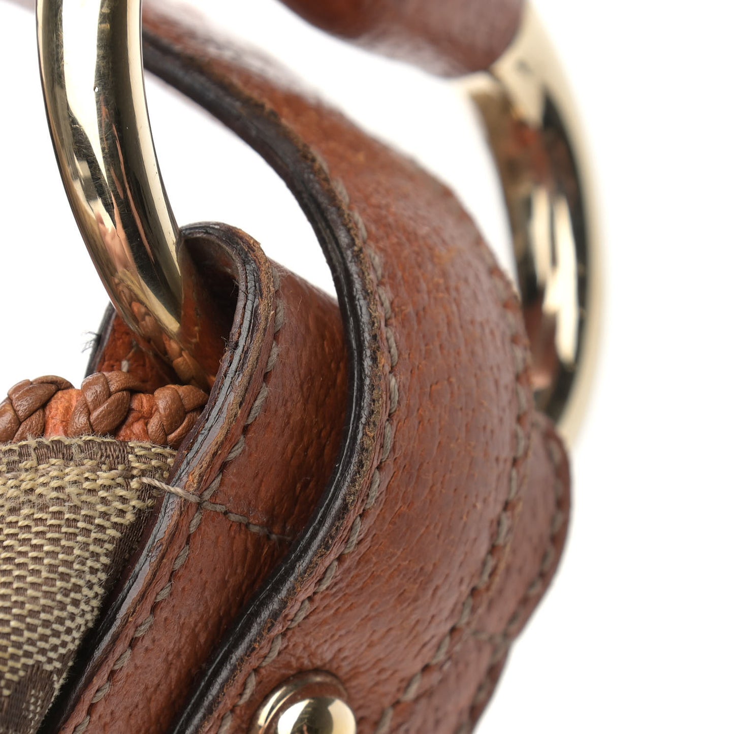Monogram Large Horsebit Chain Hobo Brown