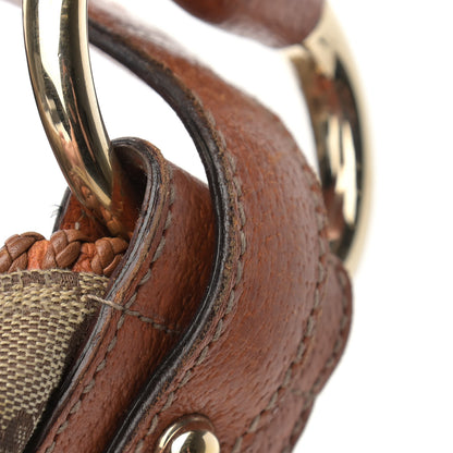 Gucci Monogram Large Horsebit Chain Hobo Brown 12 of 17