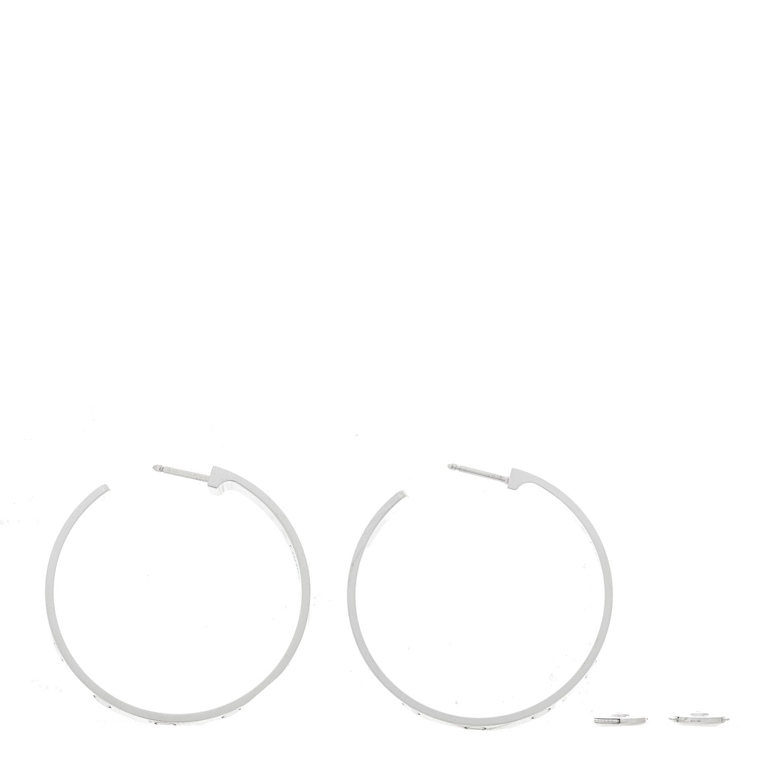 Cartier 18K White Gold Large LOVE Hoop Earrings 3 of 5