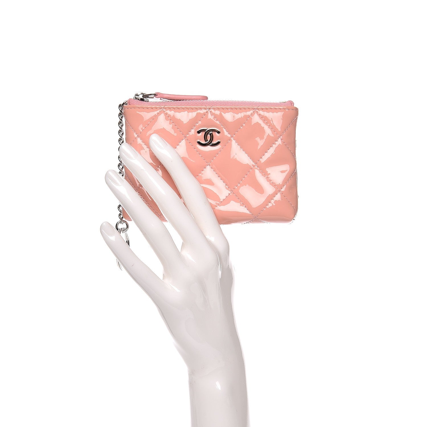 Chanel Patent Quilted Key Holder Case Pink 2 of 7