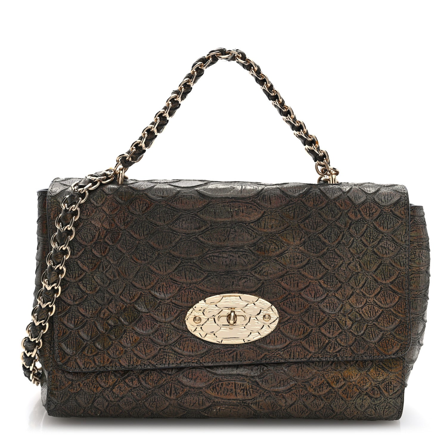 Mulberry Iridescent Nappa Crocodile Embossed Medium Lily Bronze 1 of 9