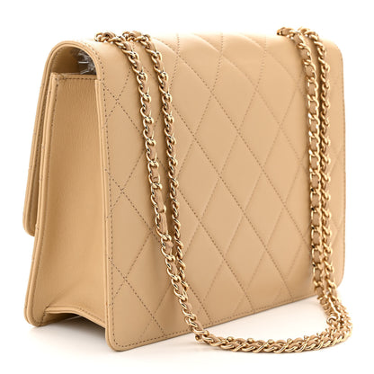 Chanel Lambskin Quilted Medium Golden Class Flap Dark Beige 3 of 12