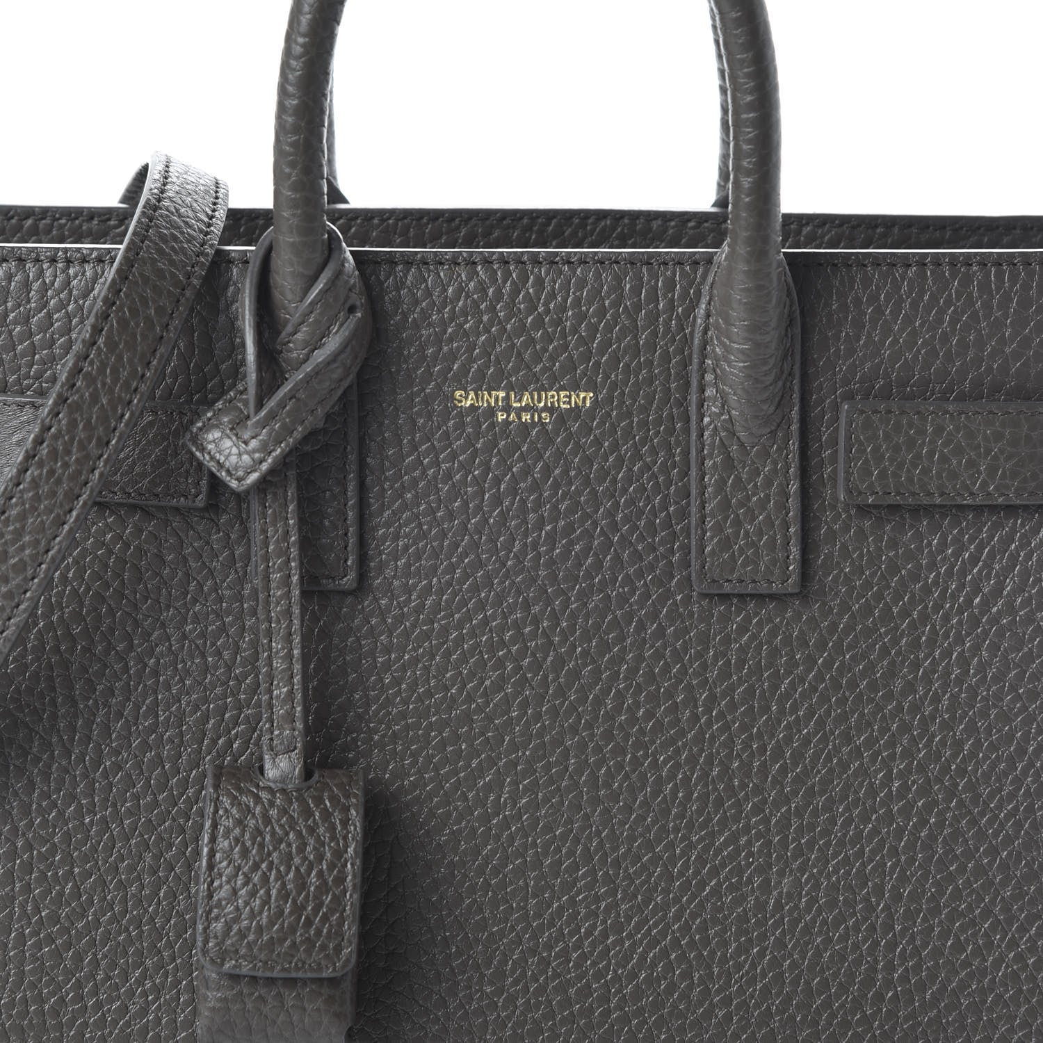 Saint Laurent Grained Calfskin Nano Sac De Jour Fog 9 of 9