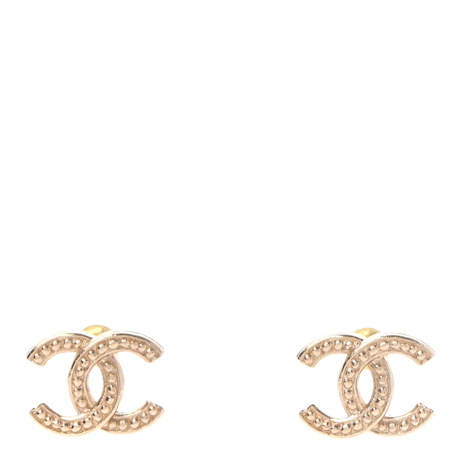 Chanel Metal Engraved CC Earrings Gold 1 of 4