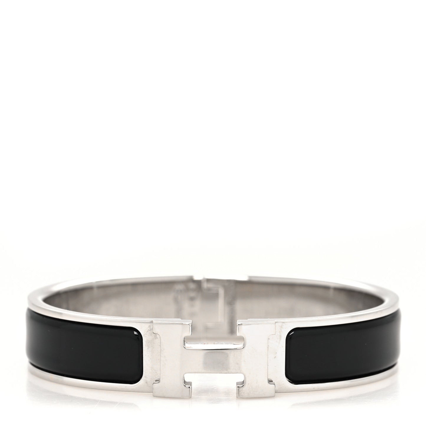 Enamel Narrow Clic Clac H Bracelet PM Black