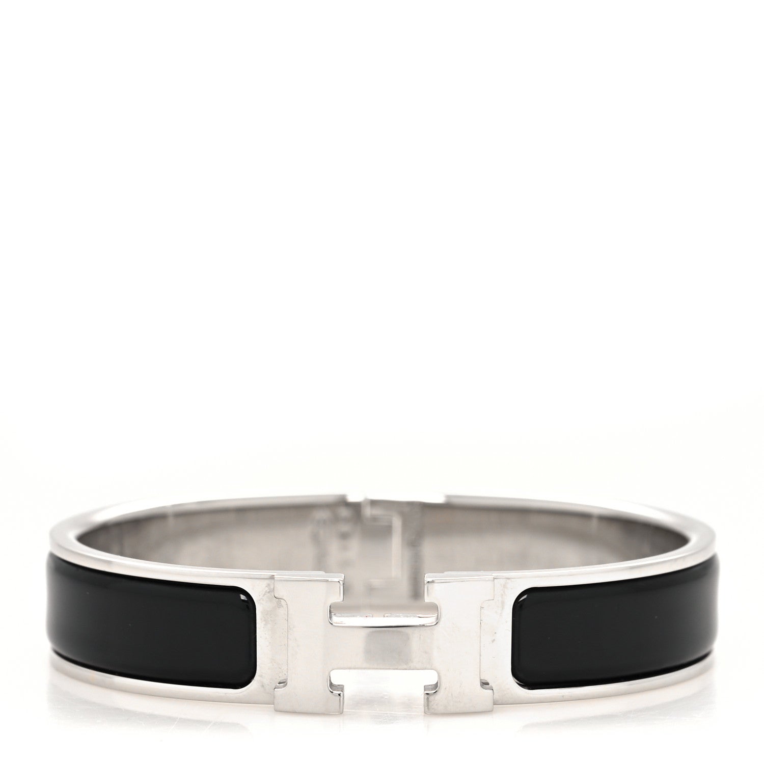 Hermes Enamel Narrow Clic Clac H Bracelet PM Black 1 of 5