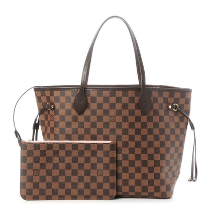 Louis Vuitton Damier Ebene Neo Neverfull MM Rose Ballerine 1 of 8